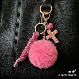 Pink Faith Cross Keychain